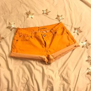 Orange jean/cotton shorts